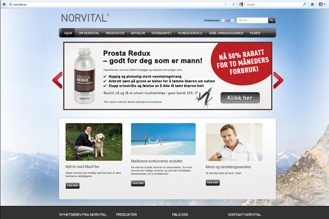 Norvital home page