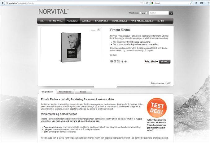 Norvital home page